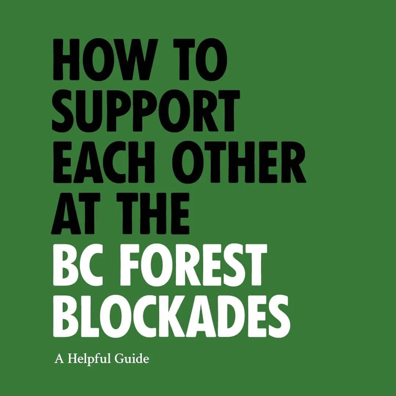 How to Support Each Other at BC Forest Blockades cover